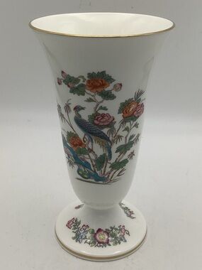 Wedgwood England Kutani Crane English Bone China Trumpet Vase